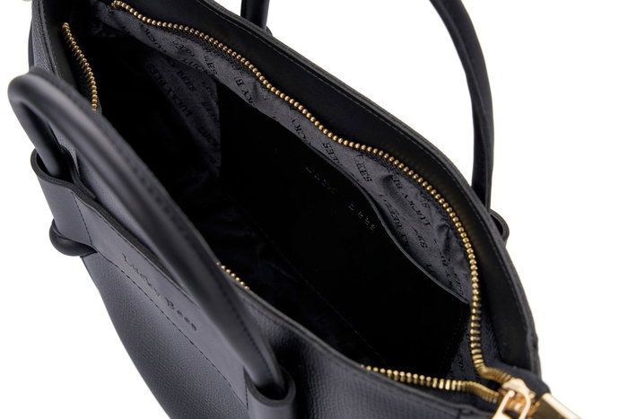 Lucky Bees Elin v2 Bolsa de Hombro Negra Cuero de Polivinilo Elegante y Sofisticada